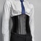 Mens 26 Steel Boned Corset Waist Trainer LaceUp Medieval Vintage Abdomen Control Waist Slimmer Wit 0