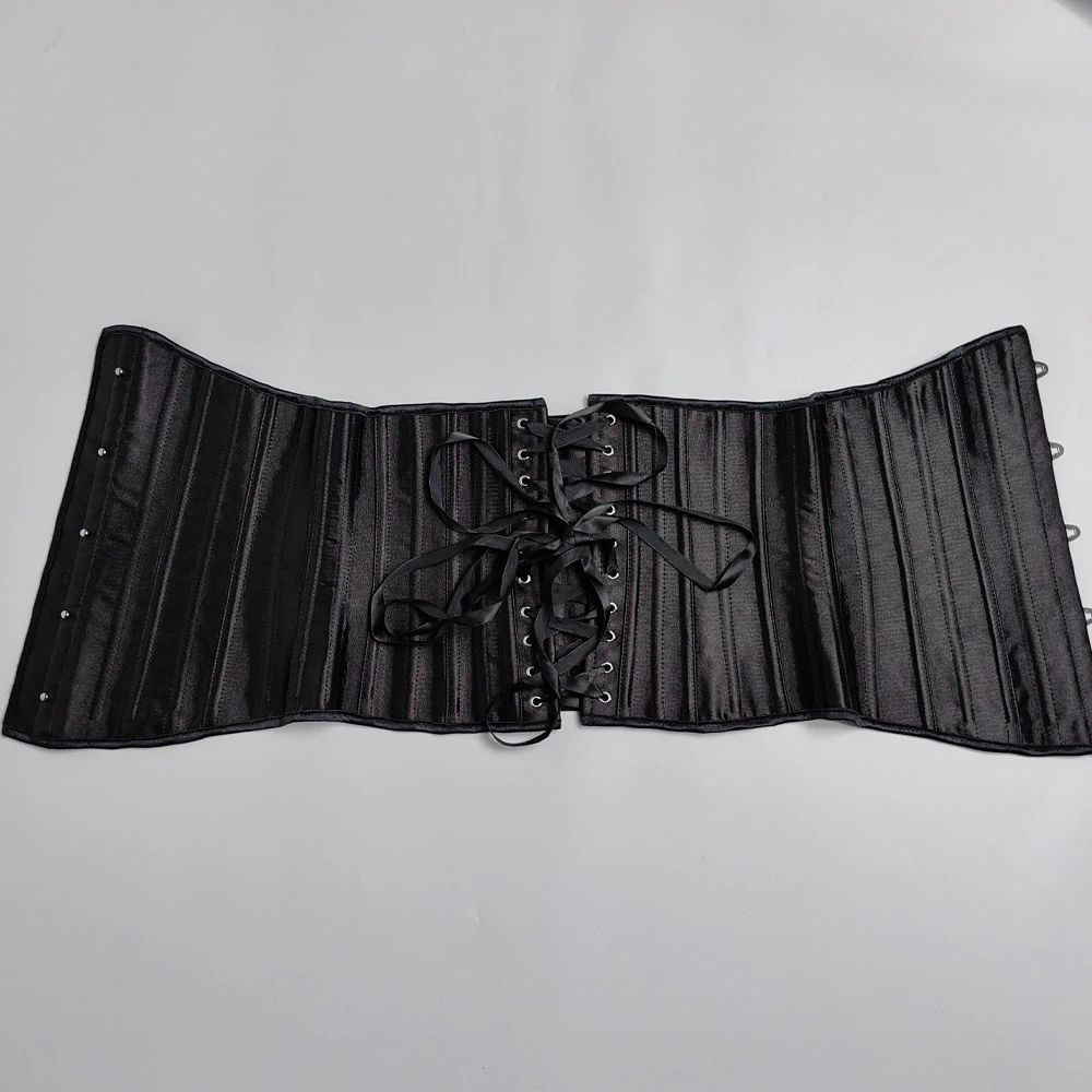 Mens 26 Steel Boned Corset Waist Trainer LaceUp Medieval Vintage Abdomen Control Waist Slimmer Wit 4