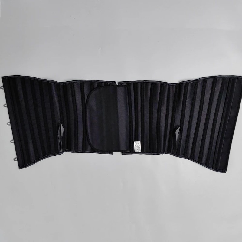 Mens 26 Steel Boned Corset Waist Trainer LaceUp Medieval Vintage Abdomen Control Waist Slimmer Wit 5