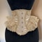 Womens Fancy Underbust Lace Corset Bustier Gold Boned LaceUp Waist Trainer Vintage Lolita Bodice F 0