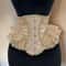 Womens Fancy Underbust Lace Corset Bustier Gold Boned LaceUp Waist Trainer Vintage Lolita Bodice F 6