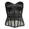 Womens Sexy Mesh Overbust Corset Transparent LaceUp Bustier With Cups Boned Shaping Wedding Waist 7