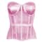 Womens Sexy Mesh Overbust Corset Transparent LaceUp Bustier With Cups Boned Shaping Wedding Waist 9