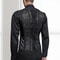 Mens LaceUp Boned Corset Waistcoat Vest Slim Waist Shaping VNeck Black Print Formal Wedding Stage 5
