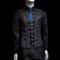 Mens LaceUp Boned Corset Waistcoat Vest Slim Waist Shaping VNeck Black Print Formal Wedding Stage 7