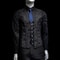 Mens LaceUp Boned Corset Waistcoat Vest Slim Waist Shaping VNeck Black Print Formal Wedding Stage 7