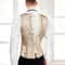 Mens Corset Vest Waistcoat Beige Floral Boned LaceUp Waist Trainer Tight Formal Dress Vest For Wed 0