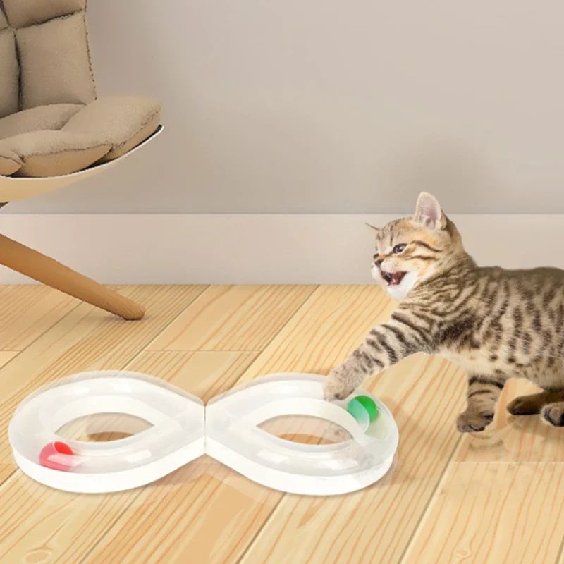 Interactive Cat Toy Turntable Teasing Stick Tunnel Set 2
