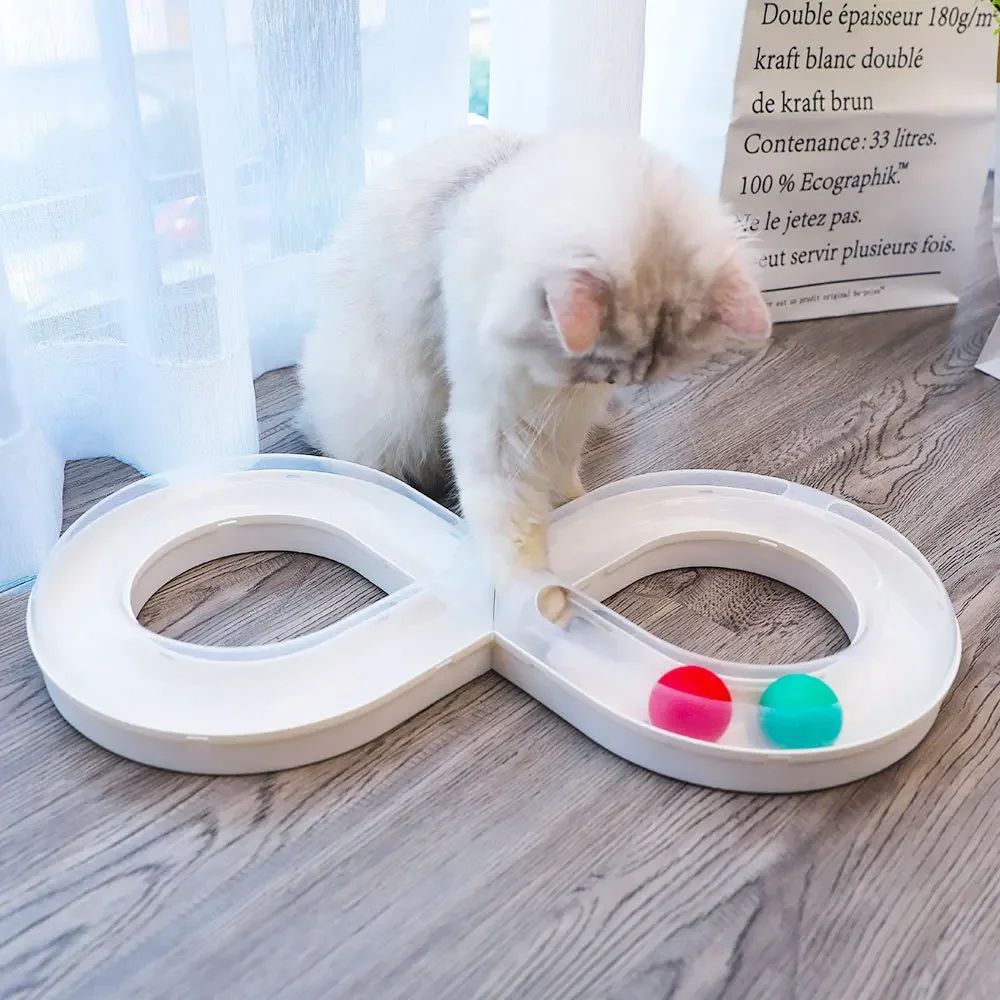 Interactive Cat Toy Turntable Teasing Stick Tunnel Set 4