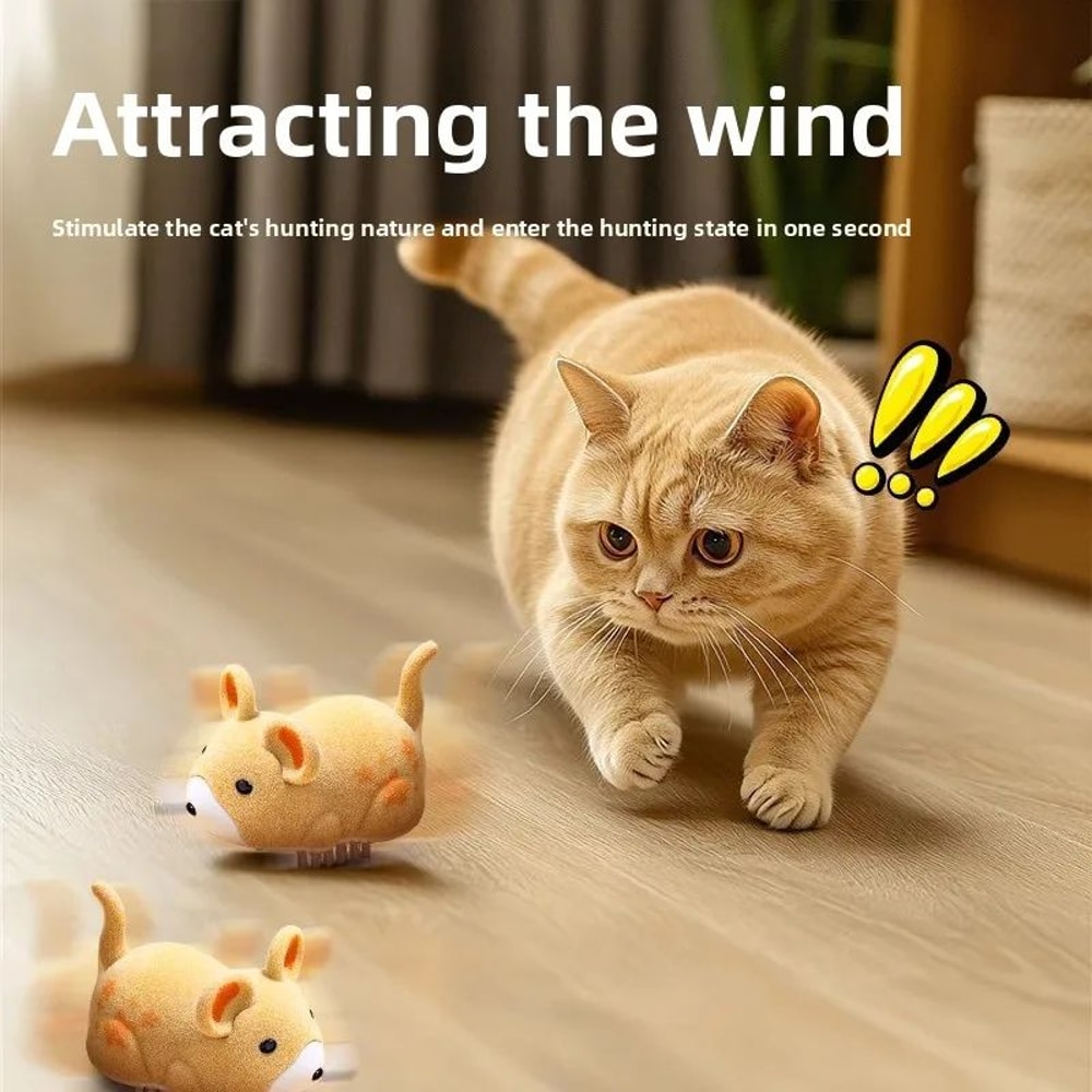 Interactive Electric Cat Toy Mouse SelfMoving With Obstacle Avoidance 0