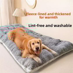 extra large plush dog bed sofa – thickened super soft polyester pet mat & dog crate mat for large dogs, winter warm