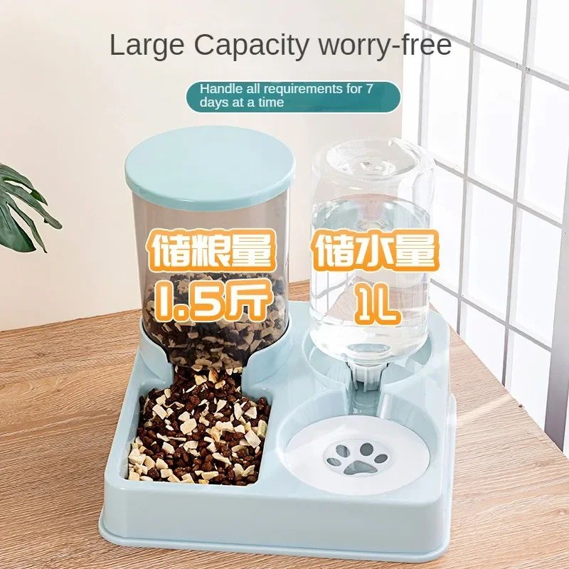 2in1 Automatic Cat Feeder Water Dispenser Set Tilted Gravity Food Feeder And Waterer For Cats Sma 2
