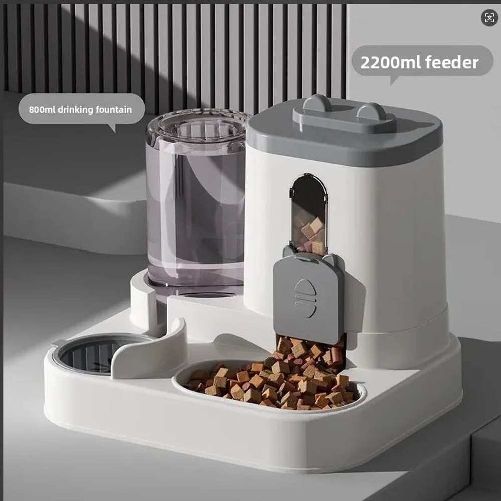 2in1 Automatic Cat Feeder Water Dispenser Set Tilted Gravity Food Feeder And Waterer For Cats Sma 7