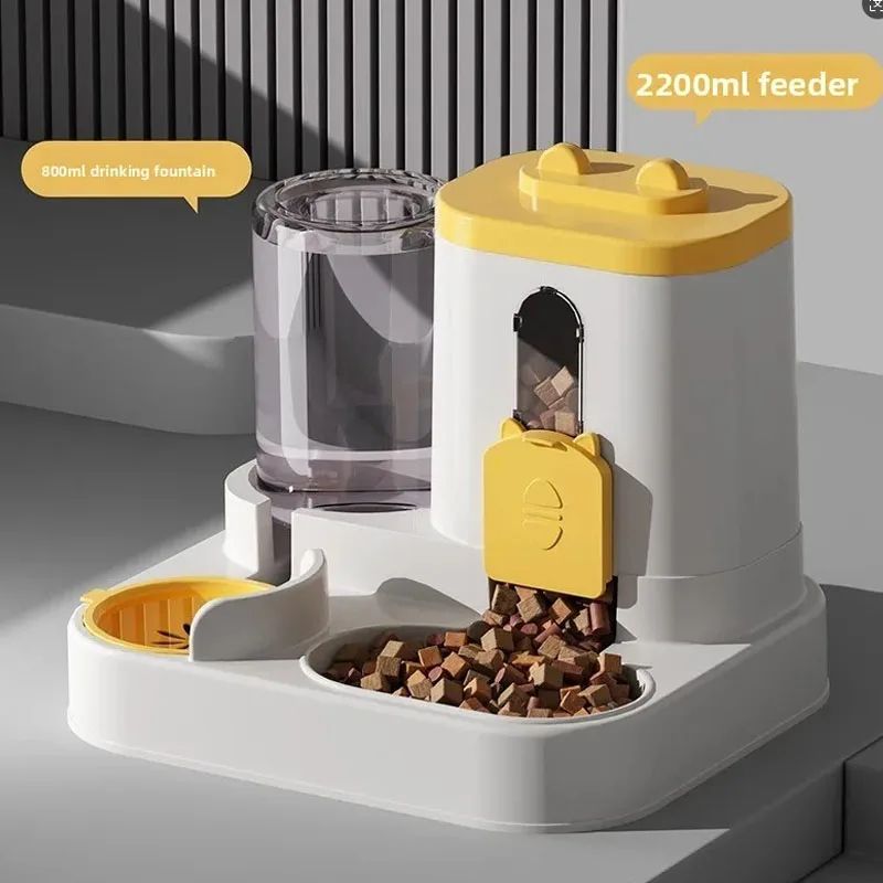 2in1 Automatic Cat Feeder Water Dispenser Set Tilted Gravity Food Feeder And Waterer For Cats Sma 9