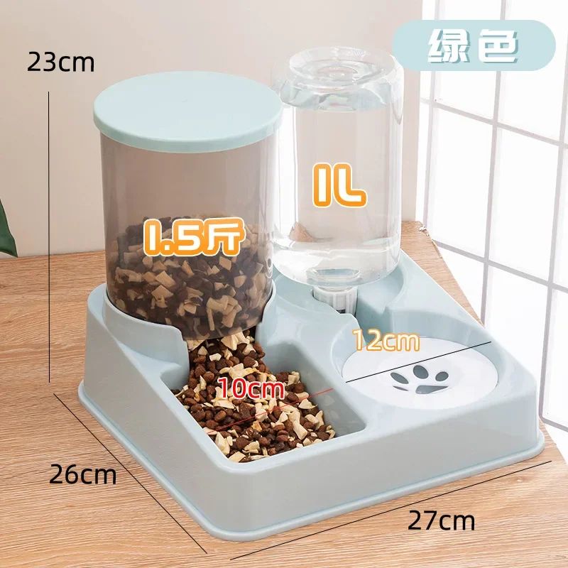 2in1 Automatic Cat Feeder Water Dispenser Set Tilted Gravity Food Feeder And Waterer For Cats Sma 15