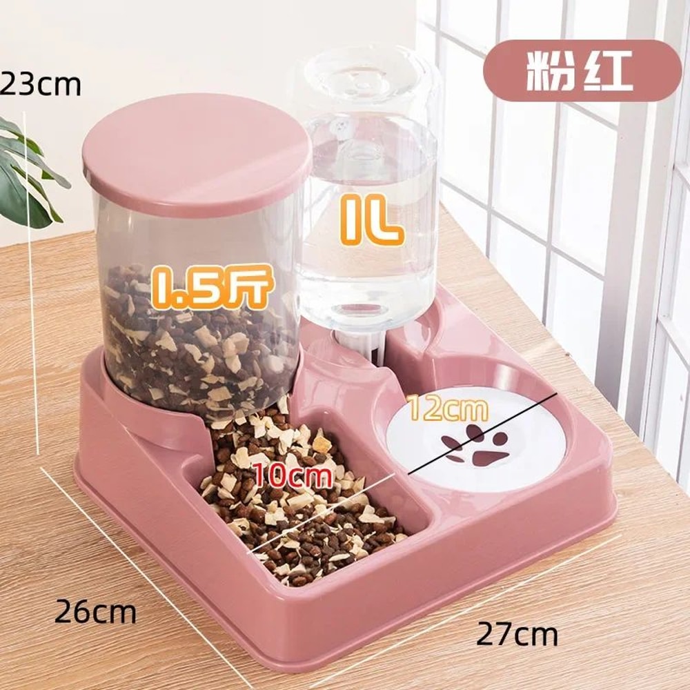 2in1 Automatic Cat Feeder Water Dispenser Set Tilted Gravity Food Feeder And Waterer For Cats Sma 16