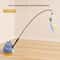 Cat Teaser Wand Stick With Feather Steel Wire Long Pole Fishing Toy For Kittens And Cats Rotating 0