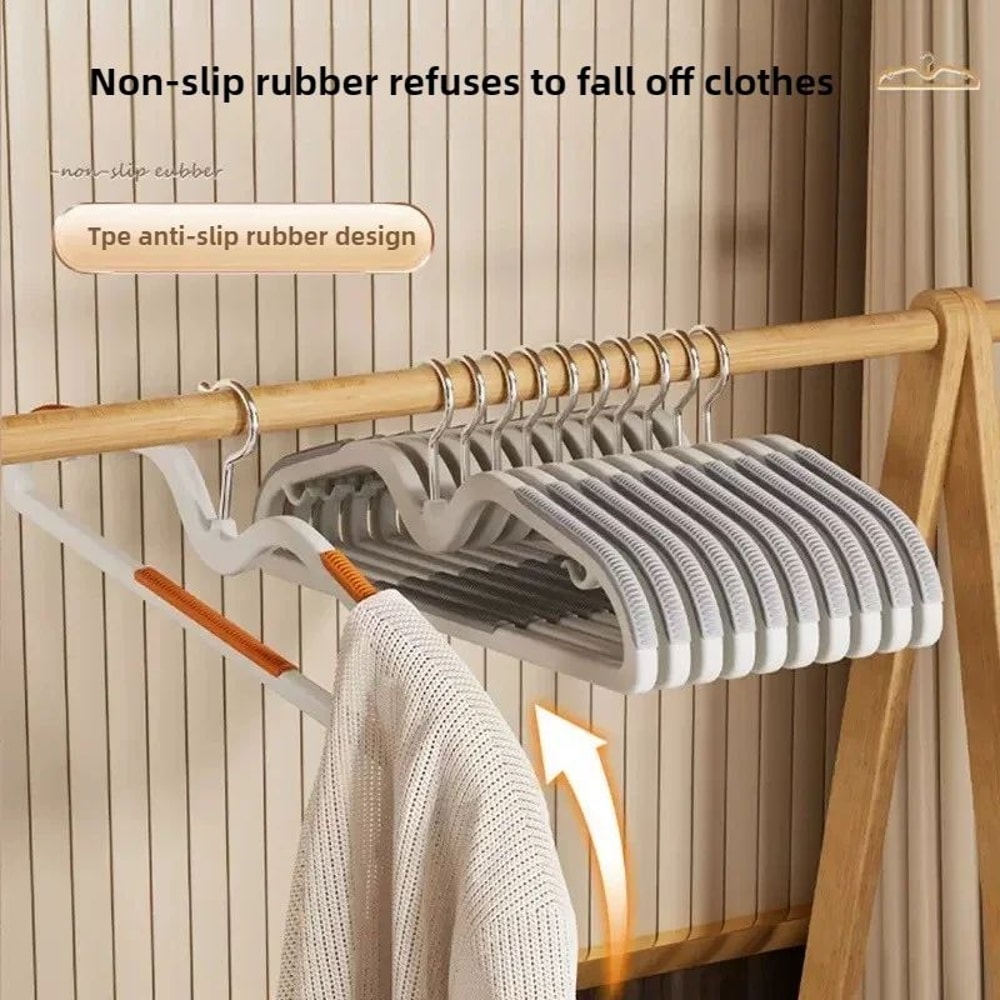 10 Pcs Space Saving Short Neck Clothes Hanger Narrow Low Hanger Storage With AntiShoulder Corner 2