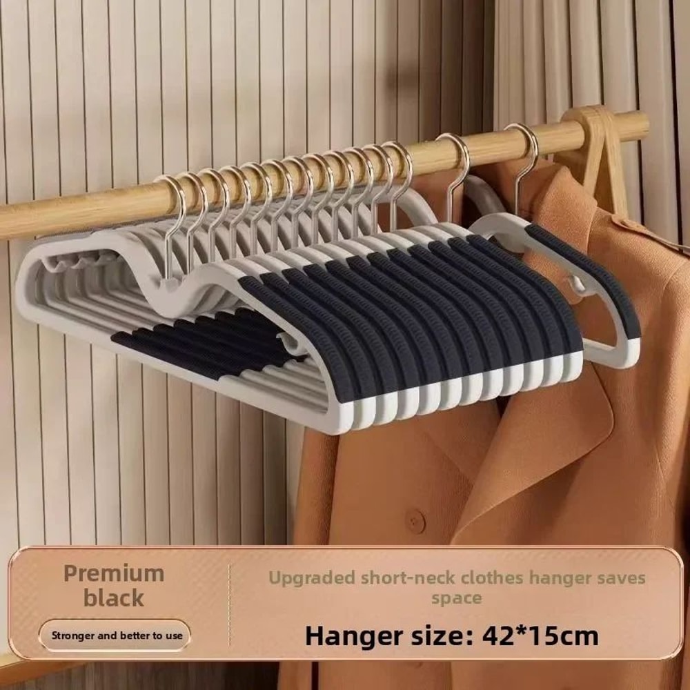 10 Pcs Space Saving Short Neck Clothes Hanger Narrow Low Hanger Storage With AntiShoulder Corner 6