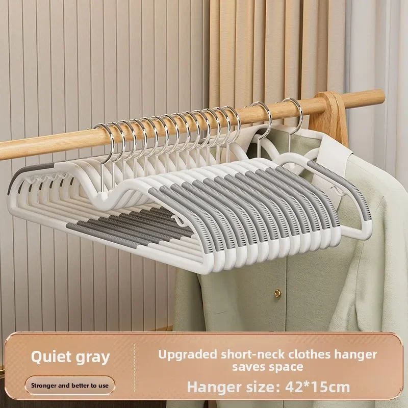 10 Pcs Space Saving Short Neck Clothes Hanger Narrow Low Hanger Storage With AntiShoulder Corner 7