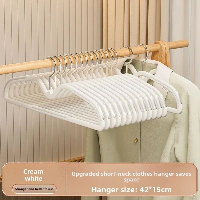 10 Pcs Space Saving Short Neck Clothes Hanger Narrow Low Hanger Storage With AntiShoulder Corner 10
