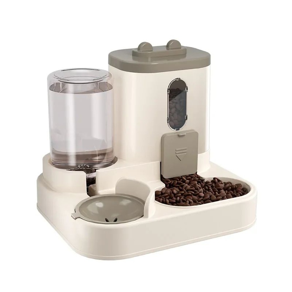 Automatic Dog Cat Feeder And Water Dispenser Set Gravity Food Feeder And Waterer With Pet Food Bow 5