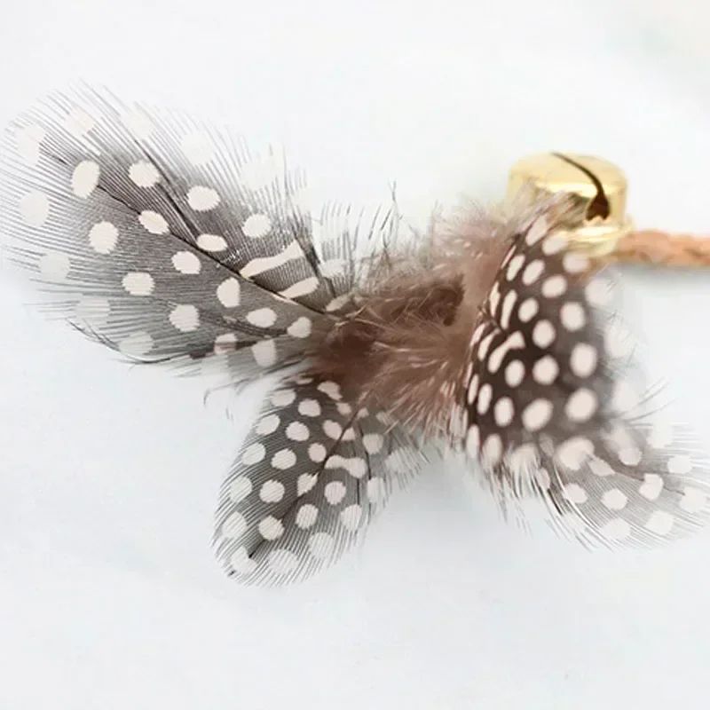 Catnip Feather Bell Chew Toy With Hemp Rope Teething Dental Molar Stick For Kittens Cats 5