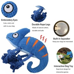 chameleon plush squeaky dog toy – bite-resistant chew & squeaker toy for small to large dogs