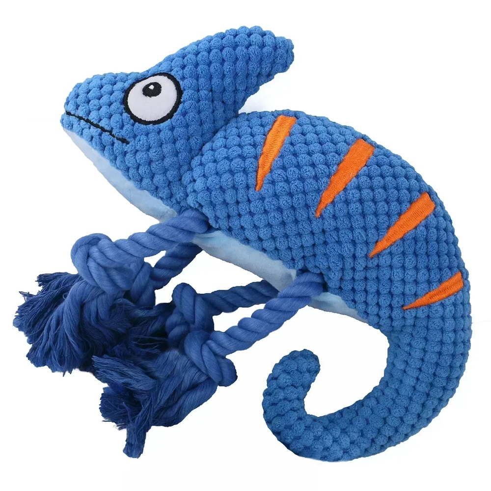 Chameleon Plush Squeaky Dog Toy BiteResistant Chew Squeaker Toy For Small To Large Dogs 6