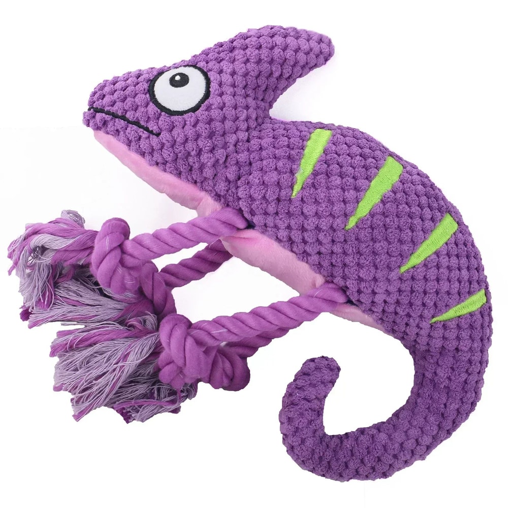 Chameleon Plush Squeaky Dog Toy BiteResistant Chew Squeaker Toy For Small To Large Dogs 8