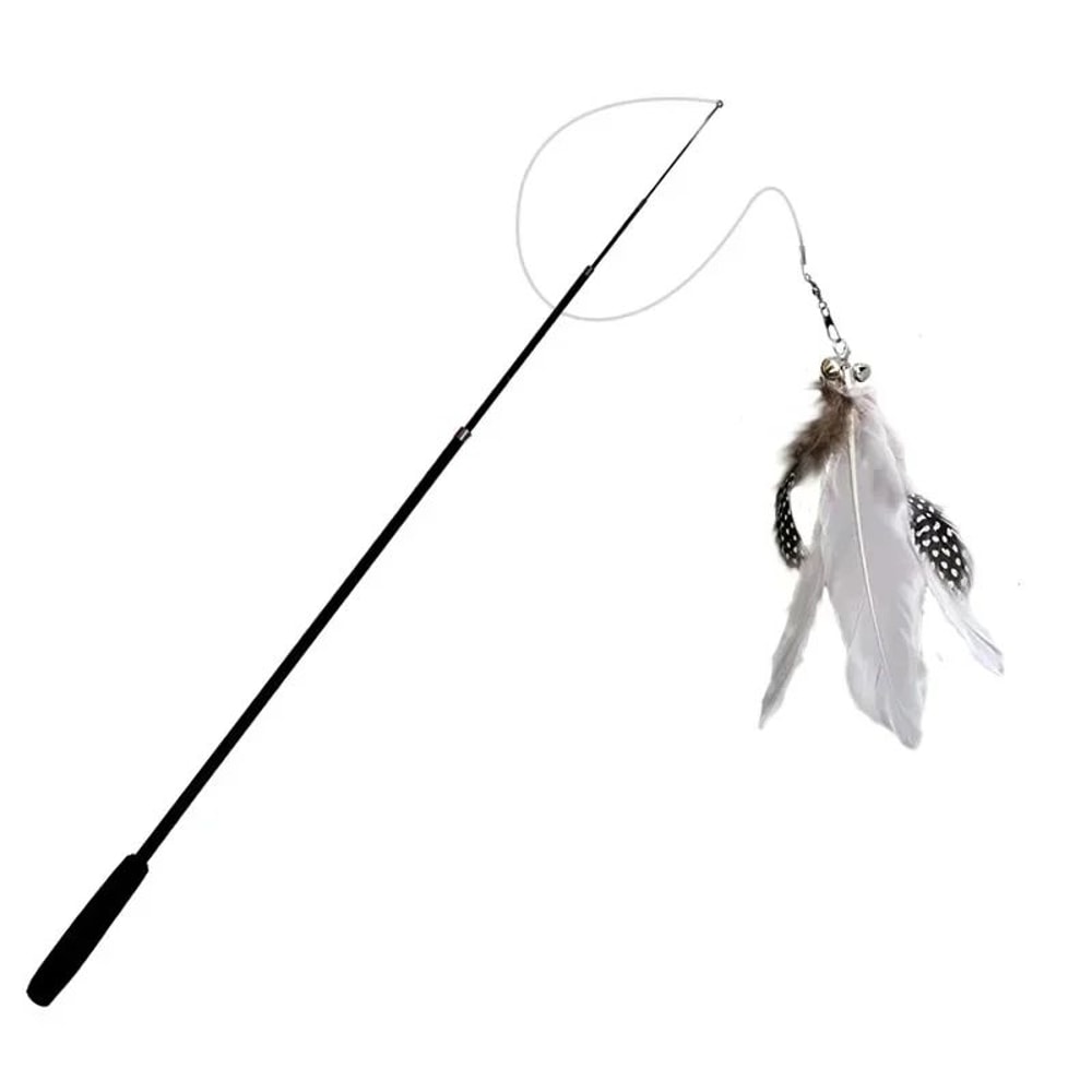 709 In Telescopic Feather Wand Cat Toy Carbon Fiber ExtraLong Teaser Stick For Interactive Play Sc 5