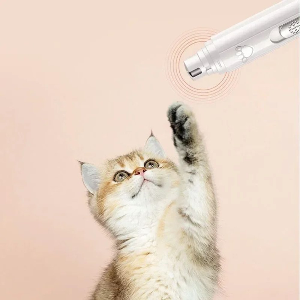 USB Rechargeable Electric Pet Nail Grinder With LED Light 2Speed Dog Cat Nail Trimmer With Polish 5