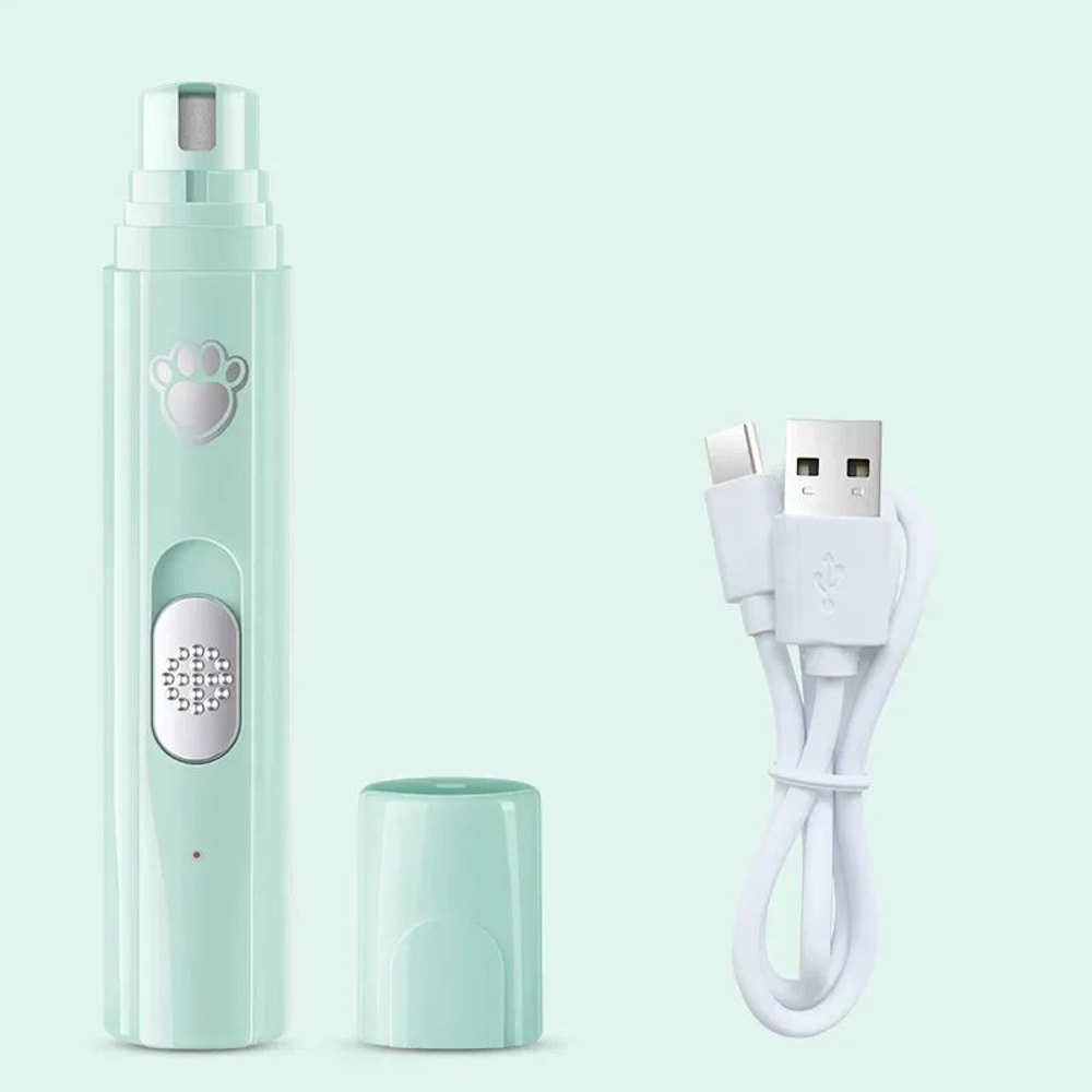 USB Rechargeable Electric Pet Nail Grinder With LED Light 2Speed Dog Cat Nail Trimmer With Polish 6