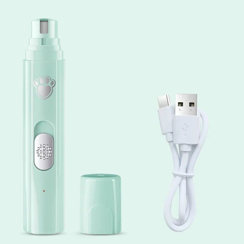 USB Rechargeable Electric Pet Nail Grinder With LED Light 2Speed Dog Cat Nail Trimmer With Polish 6