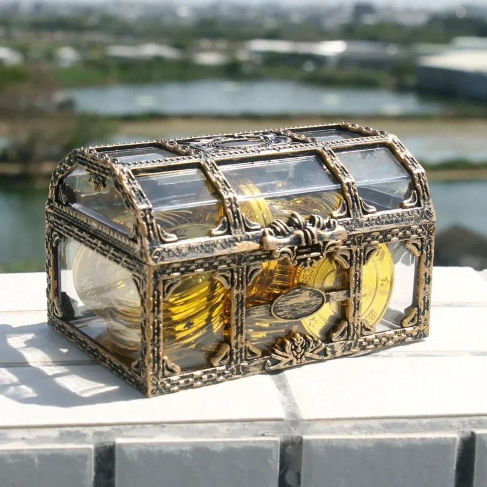Transparent Pirate Treasure Chest Jewelry Box Crystal Gem Storage Organizer For Trinkets Rings Ke 3