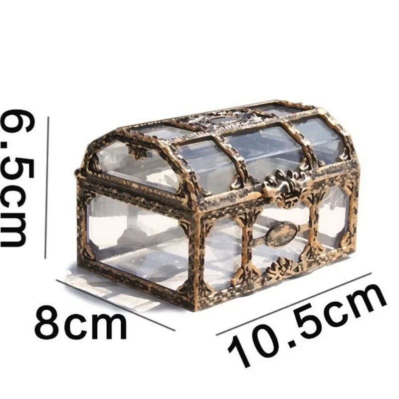 Transparent Pirate Treasure Chest Jewelry Box Crystal Gem Storage Organizer For Trinkets Rings Ke 6