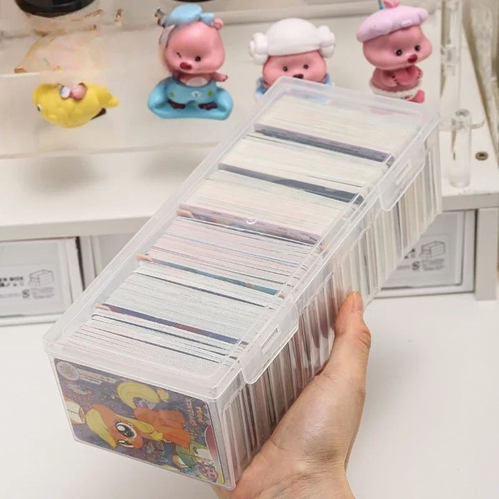 Transparent Clamshell Game Card Storage Box Portable Plastic Organizer For Board Games Trading Ca 5