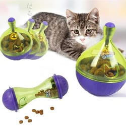 mouse-shaped treat dispensing tumbler toy – interactive slow feeder ball for cats food leakage puzzle feeder