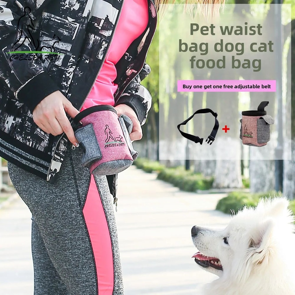 Portable Dog Treat Pouch Waist Bag HandsFree Puppy Training Snack Holder For Outdoor Walks Reward 2