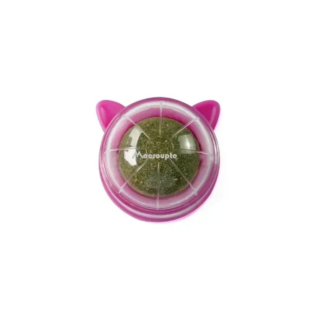 StickOn Catnip Cat Grass Wall Ball Toy Natural Lickable Treat Roller For Digestion Boredom Relie 9