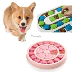interactive dog puzzle slow feeder bowl – non-slip food dispenser toy for puppy iq training & healthy eating