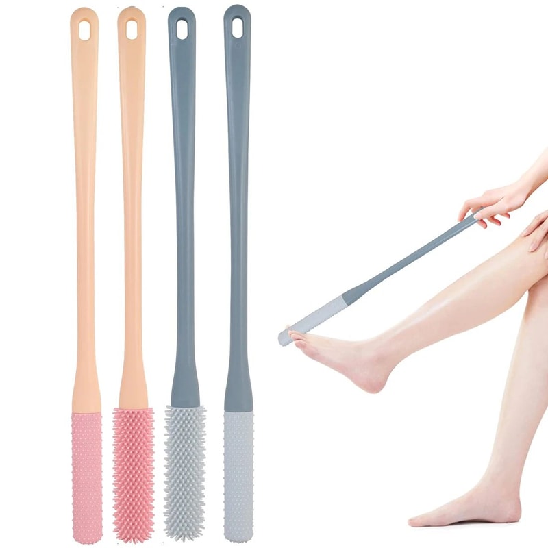 Long Handle Toe Cleaning Brush Silicone Foot Scrubber For Shower BetweenToes Cleaner For Seniors A 0