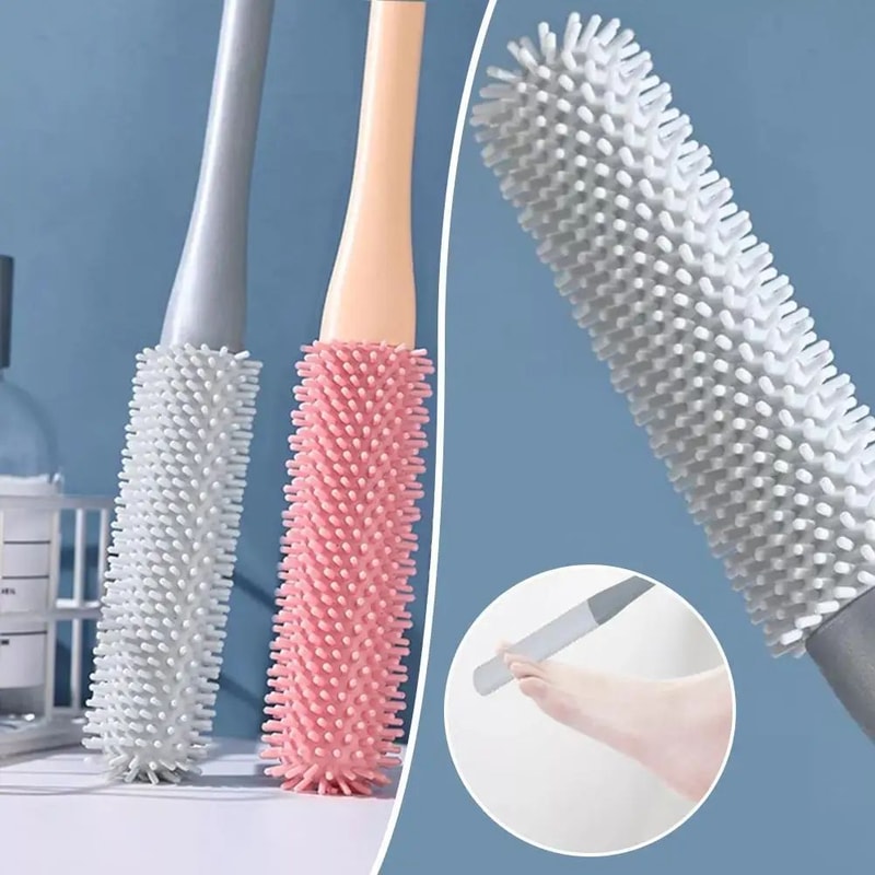 Long Handle Toe Cleaning Brush Silicone Foot Scrubber For Shower BetweenToes Cleaner For Seniors A 2
