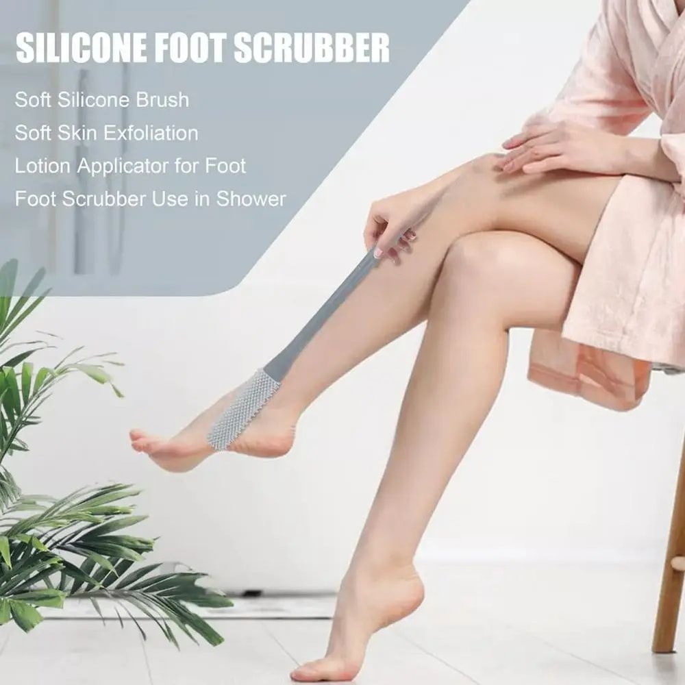 Long Handle Toe Cleaning Brush Silicone Foot Scrubber For Shower BetweenToes Cleaner For Seniors A 3