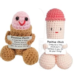 funny crochet emotional support doll – positive desk ornament gift for boyfriend, husband & friends