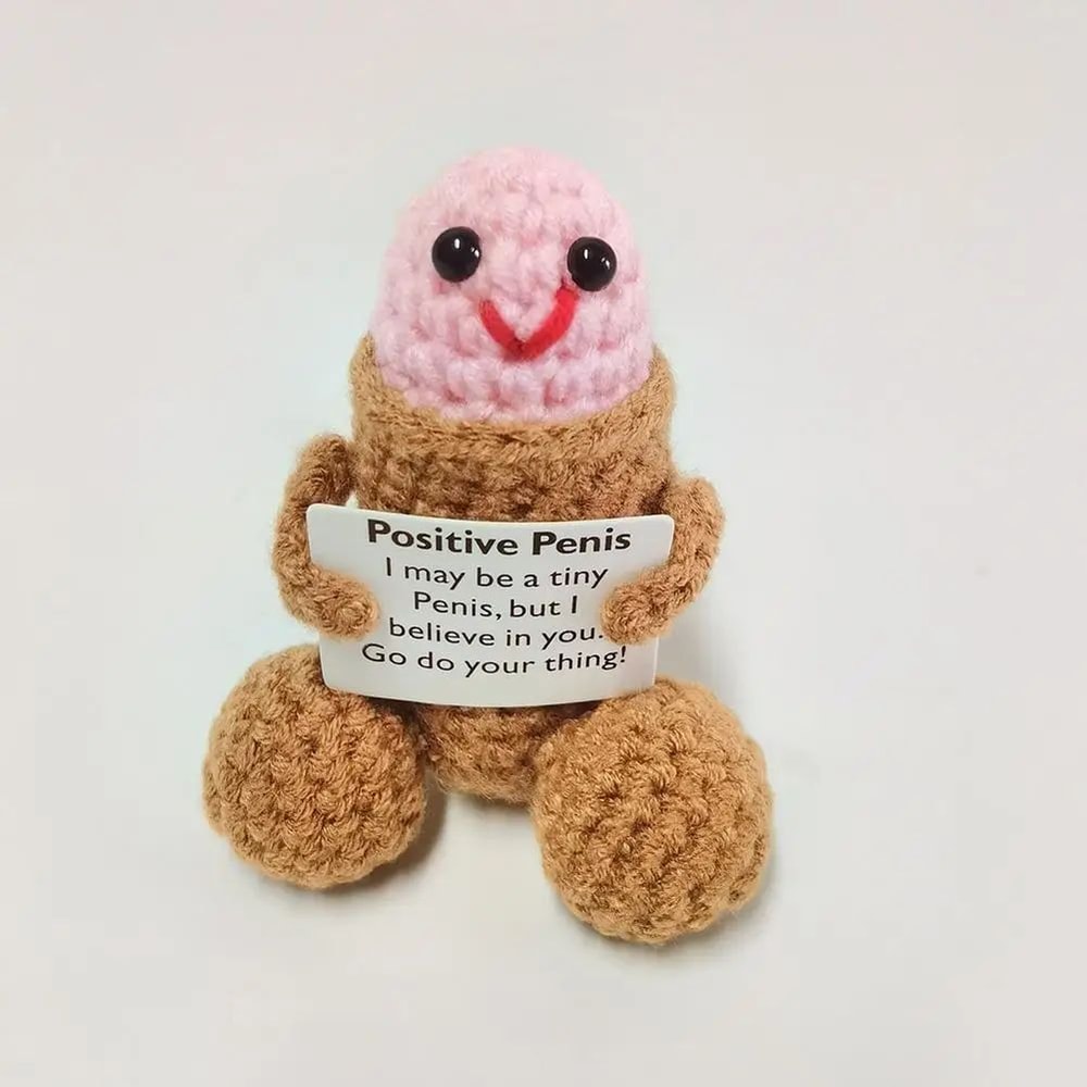 Funny Crochet Emotional Support Doll Positive Desk Ornament Gift For Boyfriend Husband Friends 1