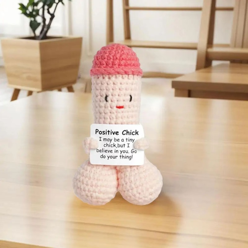 Funny Crochet Emotional Support Doll Positive Desk Ornament Gift For Boyfriend Husband Friends 2