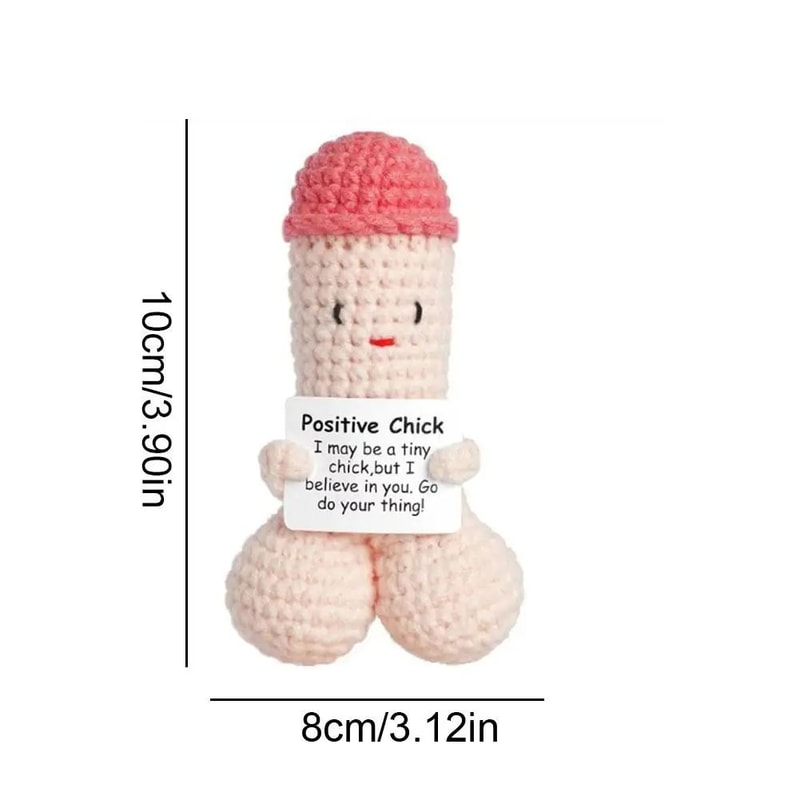 Funny Crochet Emotional Support Doll Positive Desk Ornament Gift For Boyfriend Husband Friends 6