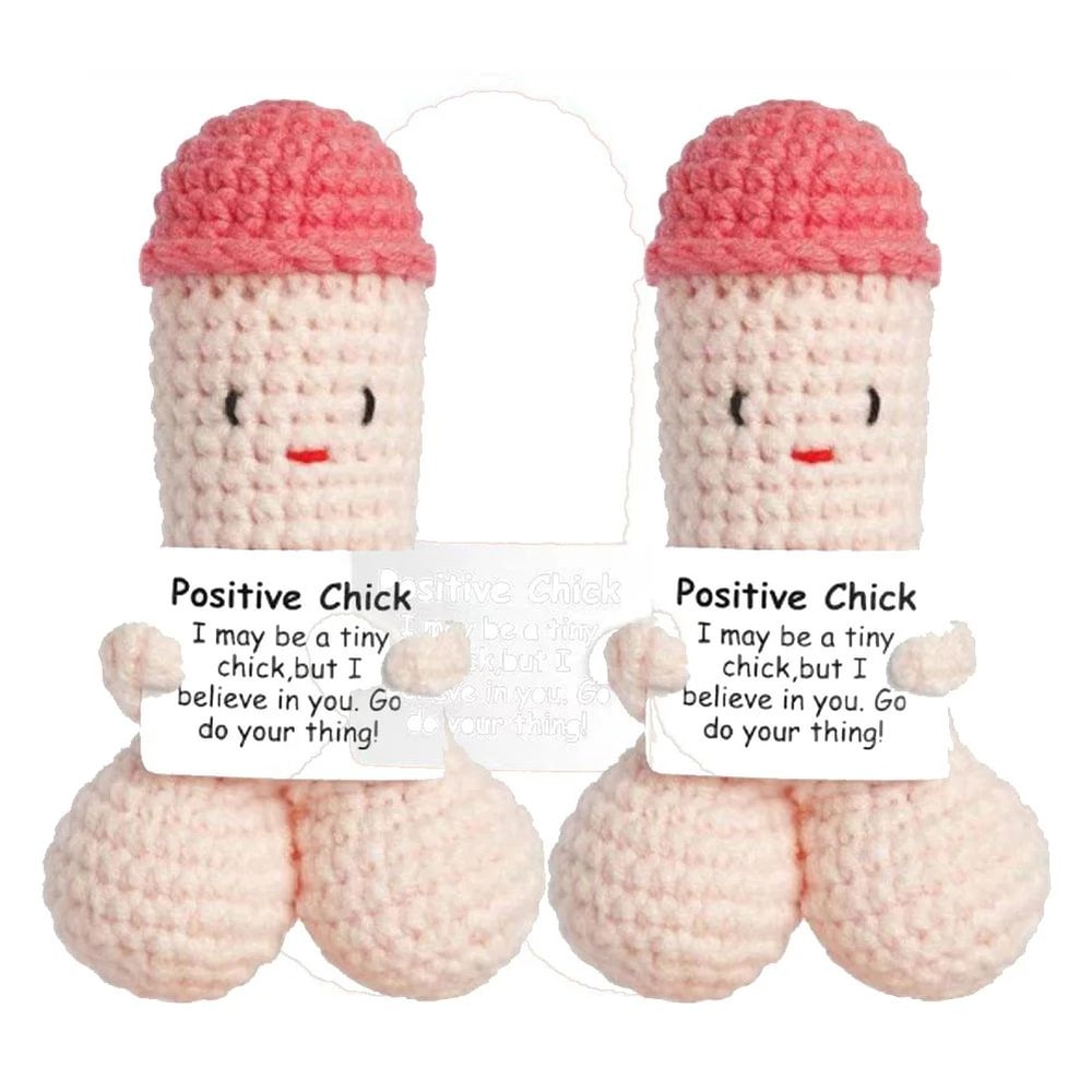 Funny Crochet Emotional Support Doll Positive Desk Ornament Gift For Boyfriend Husband Friends 7