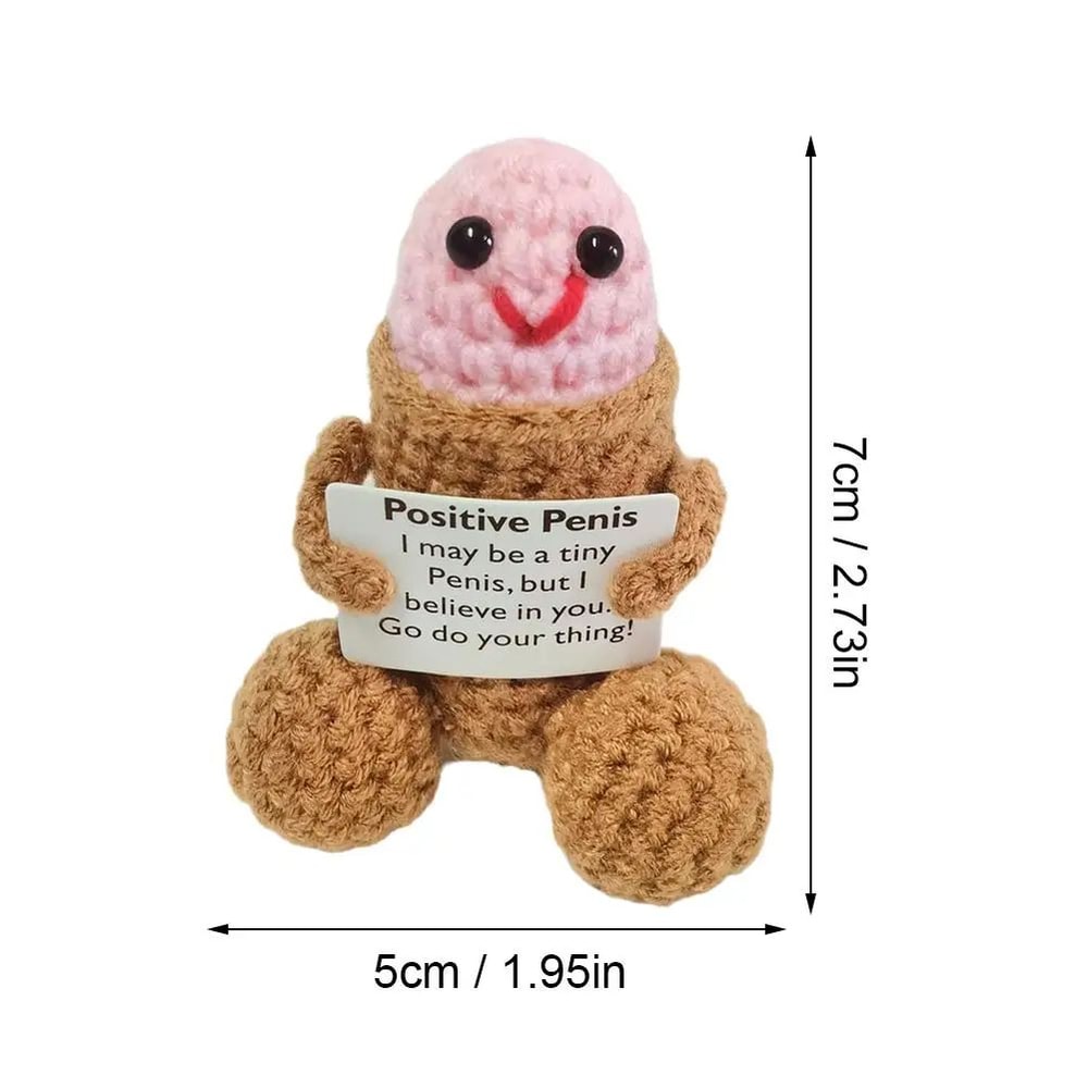 Funny Crochet Emotional Support Doll Positive Desk Ornament Gift For Boyfriend Husband Friends 8